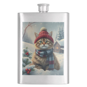 Cantil Tabby Cat em Preppy Winter Attyre and Hat Winter