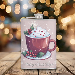 Cantil Taça de Chocolate Quente de Natal Rosa Corado