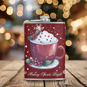 Cantil Taça de Chocolate Quente de Natal Vermelho
