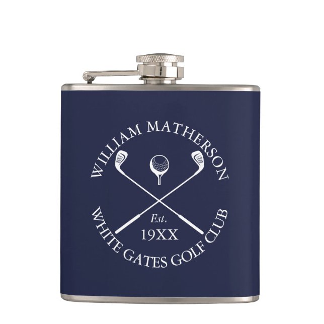 Cantil Taco de golfe clássico azul marinho personalizado (Frente)