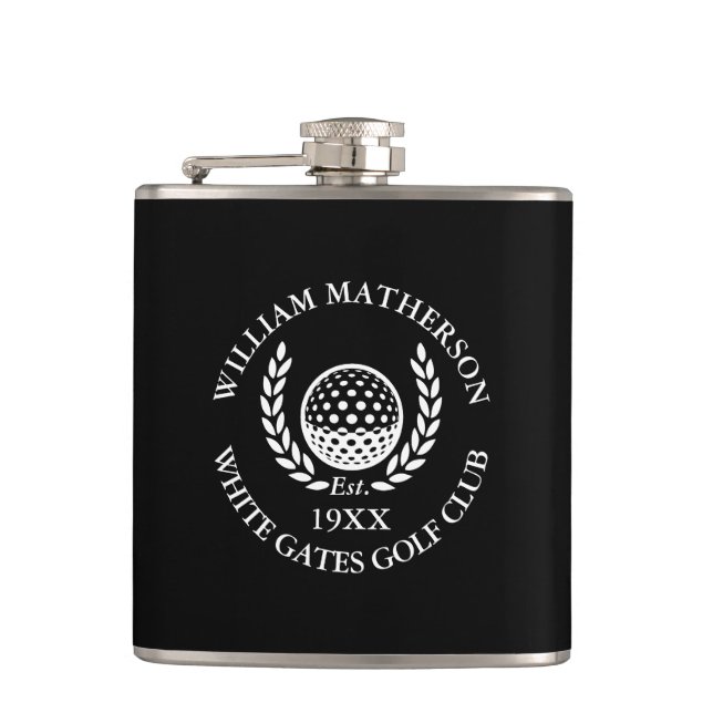 Cantil Taco de golfe personalizado preto e branco (Frente)