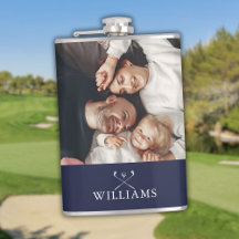 Tacos de Golfe com Foto e Nome Personalizados Azul