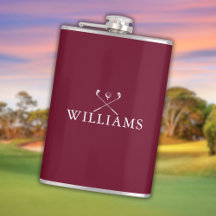 Tacos de Golfe Personalizados Vermelho Borgonha