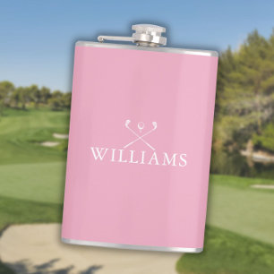 Cantil Tacos de Golfe Rosa Feminino Nome Personalizado