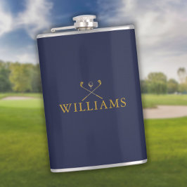 Cantil Tacos de Nome Personalizado de Golfe Dourado e Azu