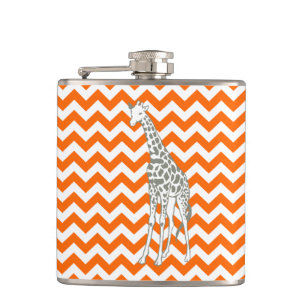 Cantil Tangerine Safari Chevron com Pop Art Giraffe
