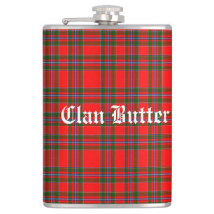 Cantil Tartan de Clan Butter e Texto Personalizado
