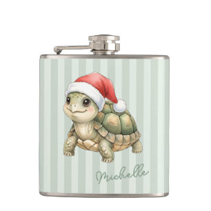 Cantil Tartaruga de Natal com Chapéu de Papai Noel em Aqu