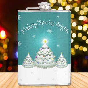 Cantil Teal Snowy Pala de Árvore de Natal