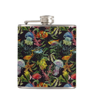 Cantil Teste padrão 1 da vida marinha da aguarela