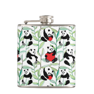 Cantil teste padrão com as pandas bonitas com corações