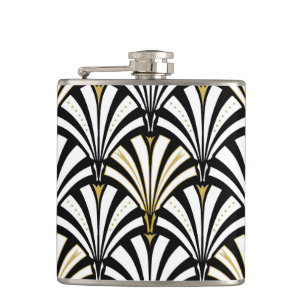 Cantil Teste padrão do fã do art deco - preto e branco