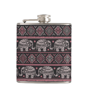 Cantil Teste padrão étnico preto do elefante