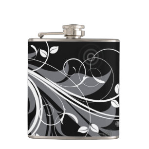 Cantil Teste padrão floral cinzento no preto