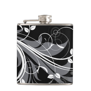 Cantil Teste padrão floral cinzento no preto