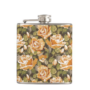 Cantil Teste padrão floral do vintage de rosas amarelos