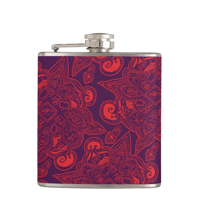 Cantil Teste padrão persa roxo e vermelho da mandala da (Frente)