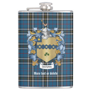Cantil Thompson Family Crest e Xadrez de Tartan