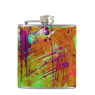 Cantil Tinta Colorida de Abstrato Verde Neon