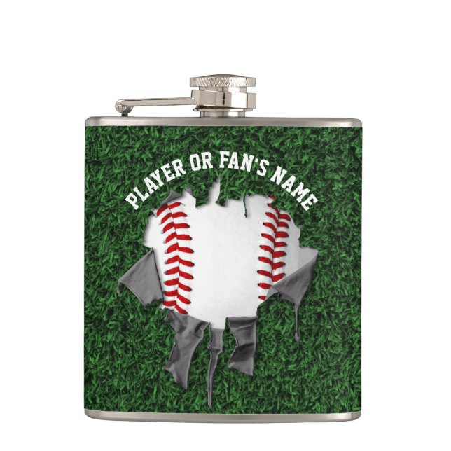 Cantil Torn Hip Flask de Baseball (Frente)