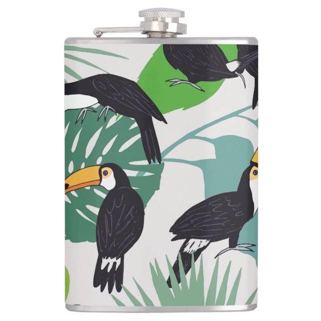 Cantil Toucan Bird: Padrão de Folhas de Palma (Frente)