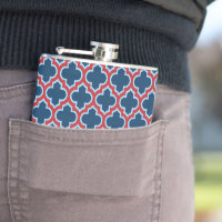 Trellis, Latice, Quatrefoil, azul e vermelho marro