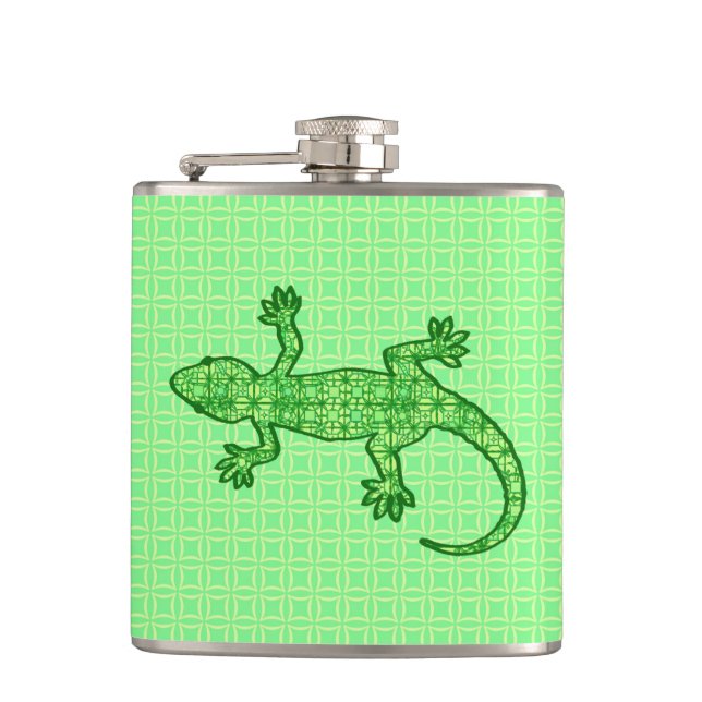 Cantil Tribal batik Gecko - limão e esmeralda verde (Frente)