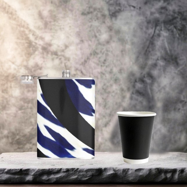 Cantil Tribal Dreds Vinyl Wrapped (A striking, Abstract pattern, designed  this Tribal Dreds Hip flask!)