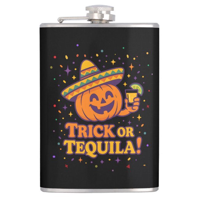 Cantil Trick or Tequila – Funny Halloween Pumpkin Party F (Frente)