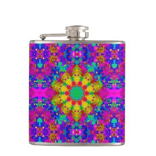Cantil Turquesa cor-de-rosa e teste padrão retro amarelo