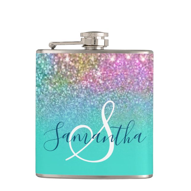 Cantil Turquesa Ombre Sereia Bokeh Glitter (Frente)
