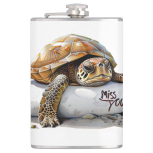 Cantil Turtle Miss You Flask