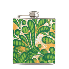 Cantil Um padrão artístico verde e dourado representando 