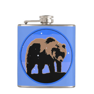 Cantil Urso Grizzly no inverno - Arte original sobre a vi