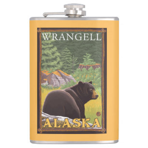 Cantil Urso preto na floresta - Wrangell, Alaska