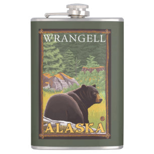 Cantil Urso preto na floresta - Wrangell, Alaska