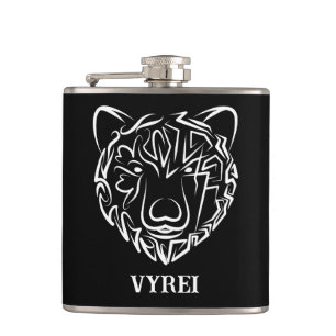 Cantil Urso Tribal Negro e Branco