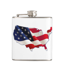 Cantil USA Flag, Map of America, 4 de julho Flask