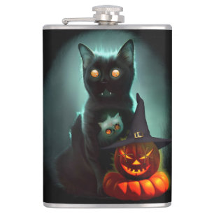 Cantil Vampiro Gato e Mágico Pumpkin Halloween Surreal