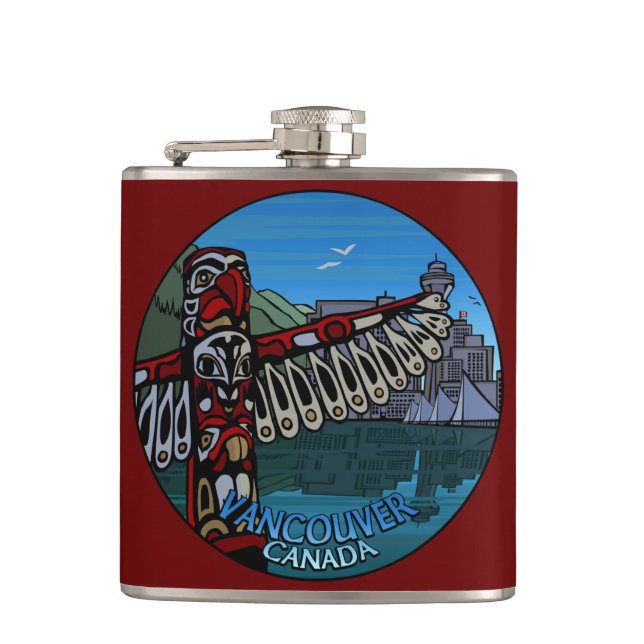 Cantil Vancouver Souvenir Flask 2 Mundos - Presentes (Frente)