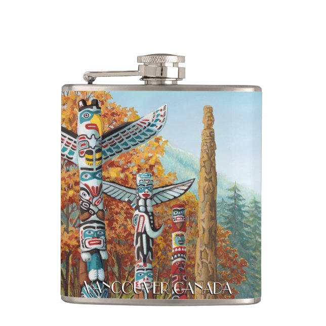 Cantil Vancouver Souvenir Flask Custom Vancouver BC Flask (Frente)