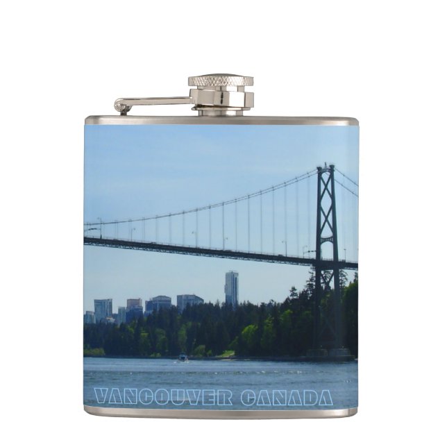 Cantil Vancouver Souvenir Flask Custom Vancouver BC Flask (Frente)