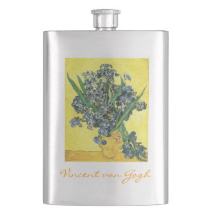 Cantil Vase com irlandeses de fundo amarelo, Van Gogh