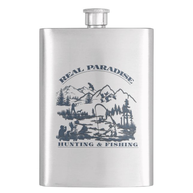 Cantil Verdadeiro paraíso Café Mug Flask (Frente)