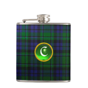 CANTIL VERDE AZUL ESCOTTISH TARTAN EMERALD GEM MONOGRAMA