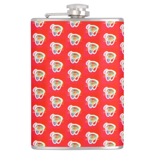 Cantil Vermelho com pequenos designs de arte em sua bebid (Frente)