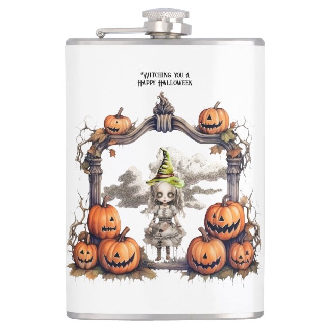 Cantil Vestindo um Feliz Dia das Bruxas (Frente)