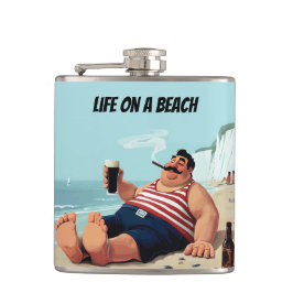 Cantil Vida na praia, Homem fumando charuto e cerveja Beb