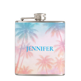 Cantil Vintage Beach Sunset Palm Trees Pastel