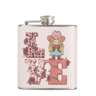 Cantil Vintage Country-Style "Love" com uma Cowgirl loira